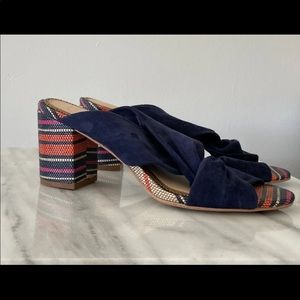 1901 mule slides navy blue suede